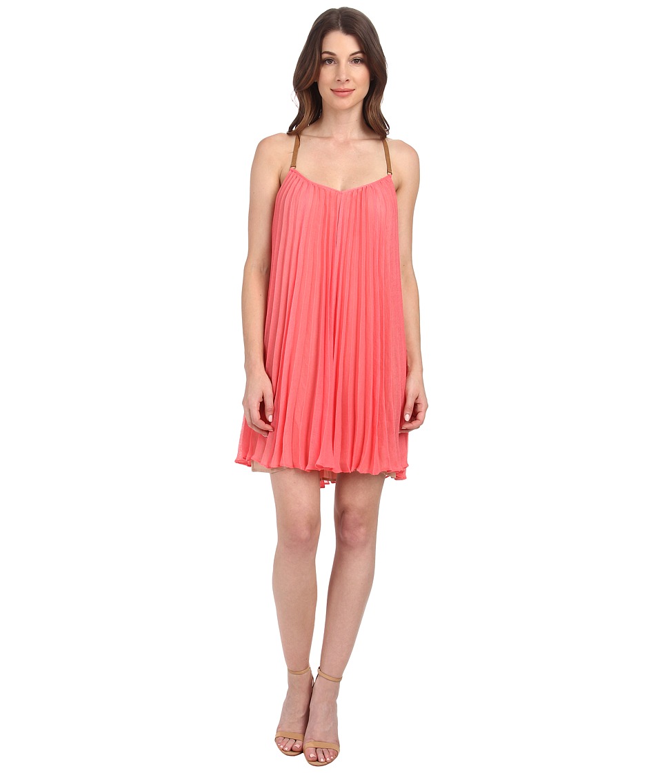 BCBGMAXAZRIA Cayanne Sleeveless Pleated Dress (Coral Reef) Women