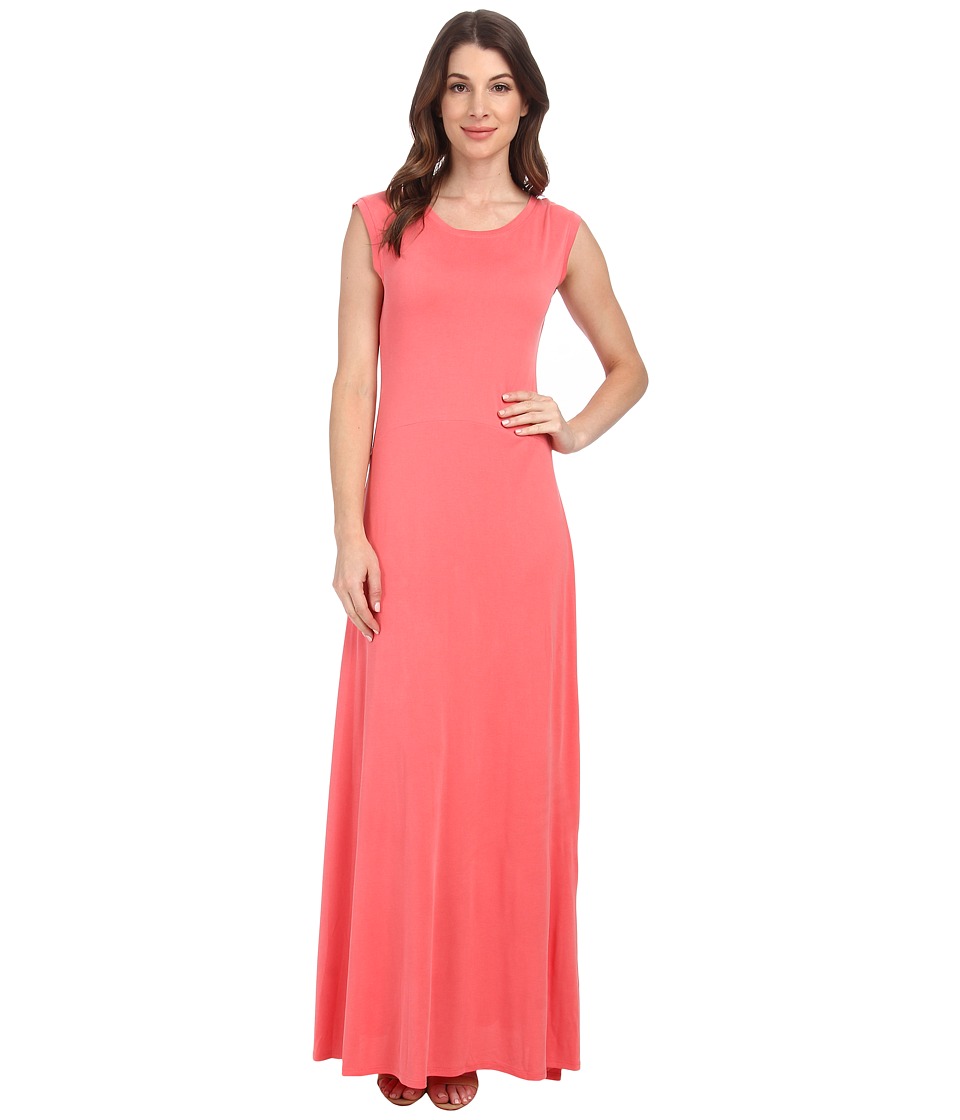 BCBGMAXAZRIA Evey Maxi w/ Deep V Back (Vintage Coral Reef) Women