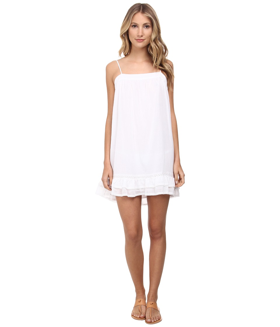 BCBGMAXAZRIA Aisha Ruffle Hem Dress (White) Women