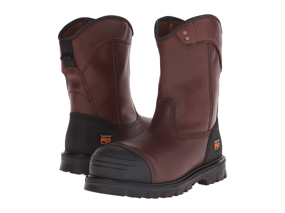 Timberland PRO - Caprock Alloy Safety Toe Wellington (Brown Smooth Leather) Men
