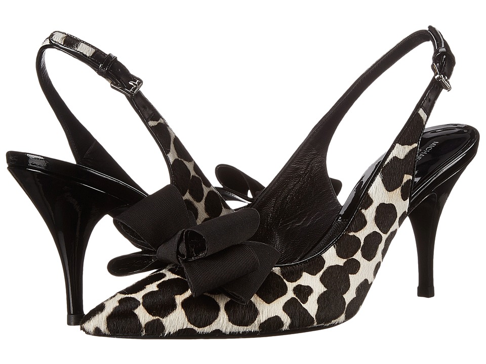 Michael Kors Mae Runway (Black/White Cheetah Hair Calf/Patent/Grosgrain) High Heels
