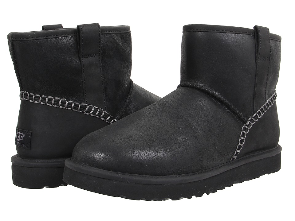 UGG Classic Mini Stitch (Black Leather) Men