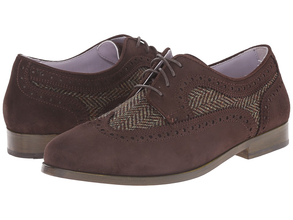 Johnston & Murphy Dinah Wingtip (Expresso Suede/Brown Herringbone) Women