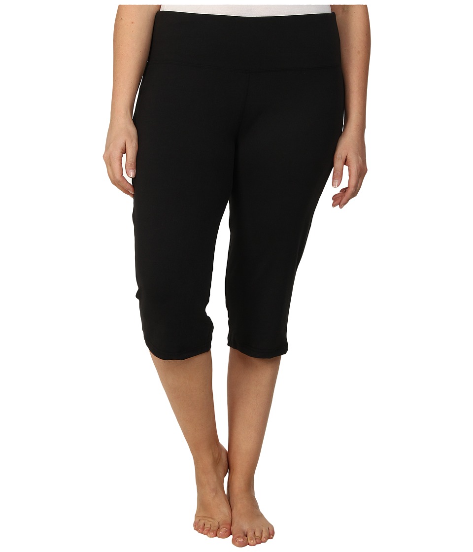 Marika Curves Plus Size High Rise Tummy Control Capris (Black) Women