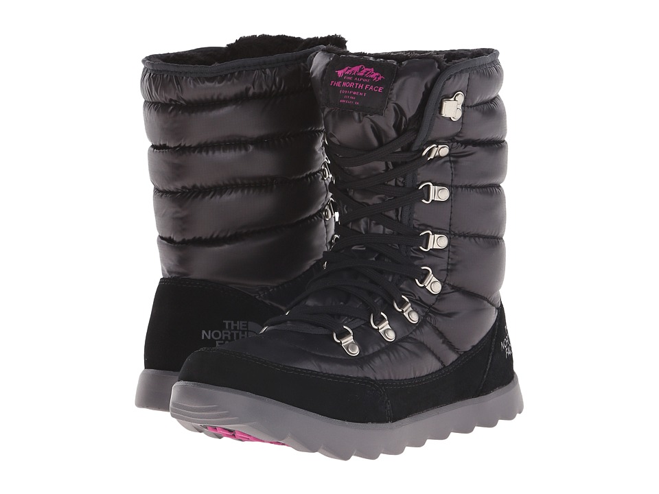 The North Face - ThermoBall Lace 8 (Shiny TNF Black/Luminous Pink) Women