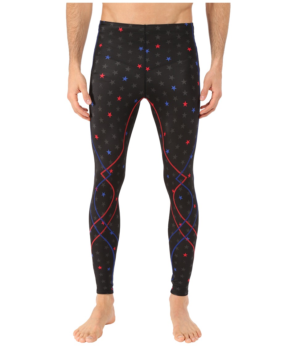 CW-X Stabilyx Tights Print (Black/Star Print/Red Blue) Men