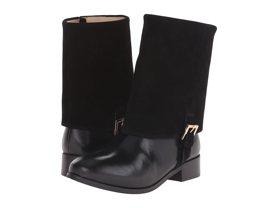 Trotters Limona (Black Full Grain Soft Nappa Leather/Cow Suede Leather) Women