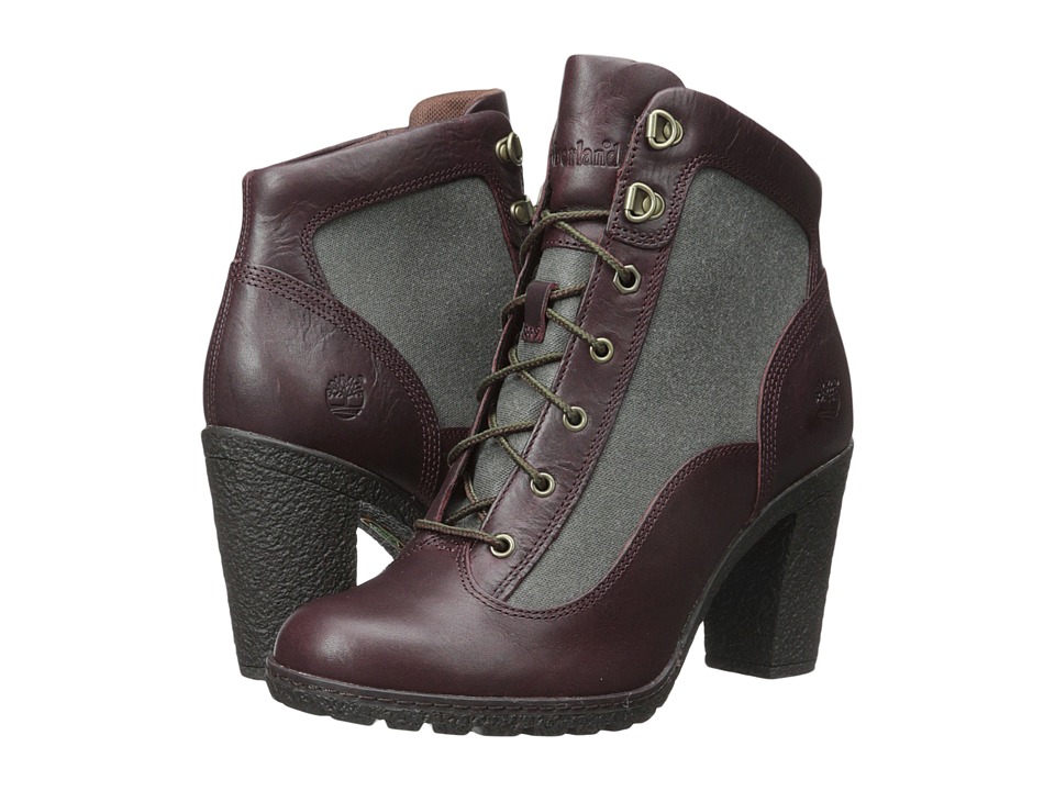 Timberland - Glancy Fabric and Leather Hiker (Burgundy Euroveg/Dark Green ReCanvas Fabric) Women