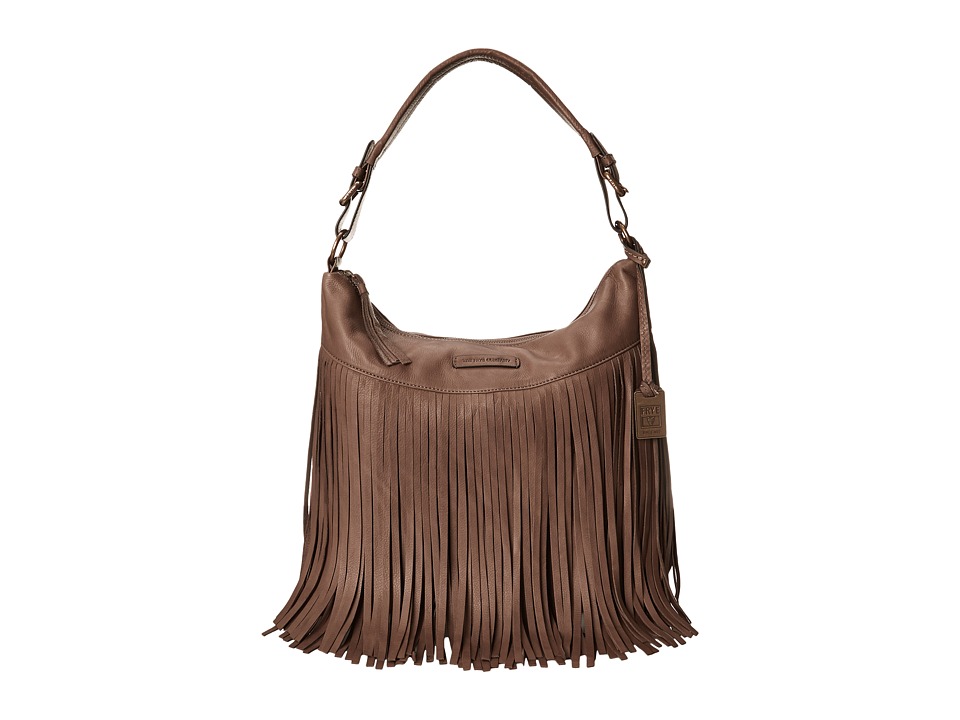 UPC 888542799312 product image for Frye - Heidi Fringe Hobo (Grey Soft Vintage Leather) Hobo Handbags | upcitemdb.com