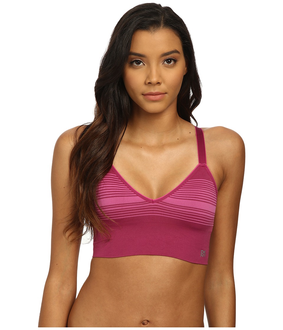 DKNY Intimates Fusion Sport SMLS Racerback Bralette (Bordeaux Stripe) Women