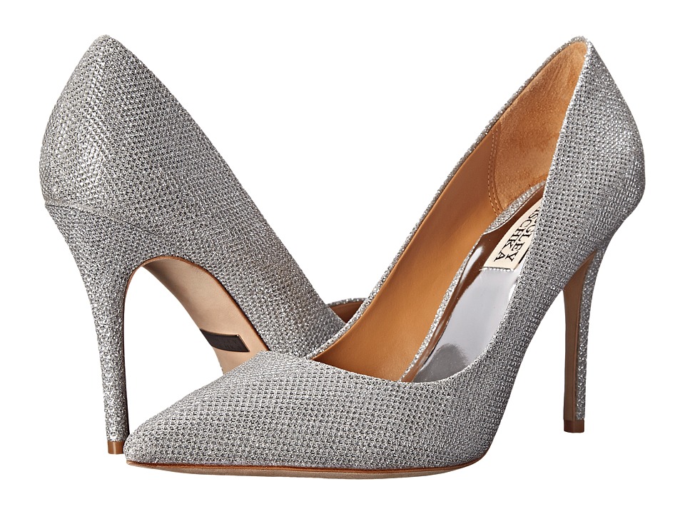 Badgley Mischka Ponder (Silver Diamond Drill Fabric) High Heels