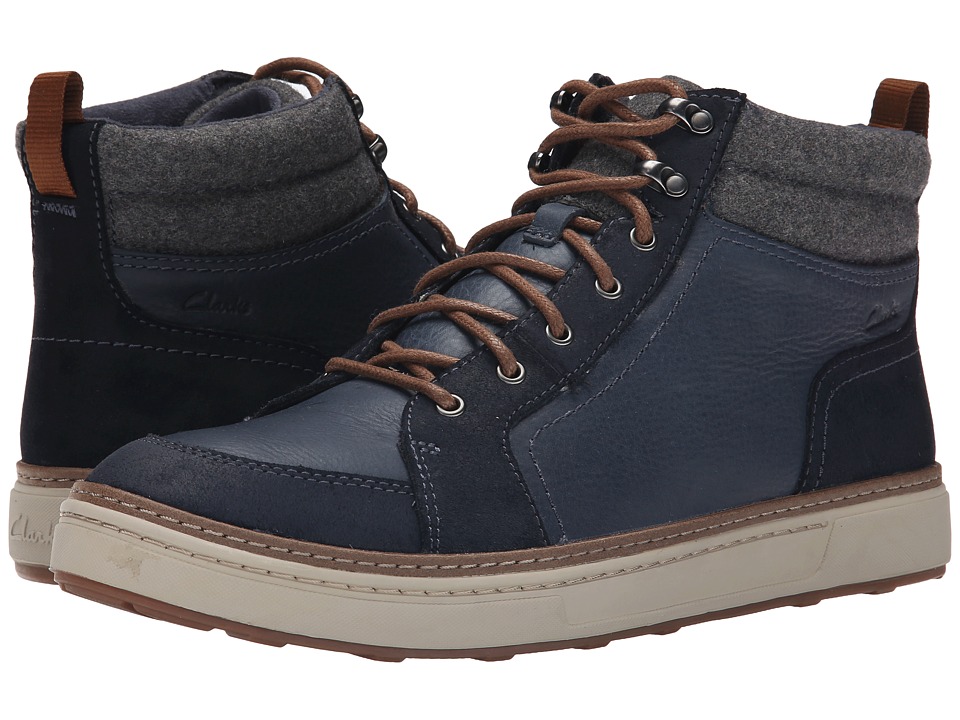 Clarks - Lorsen Top (Navy Warm Lined Leather) Men