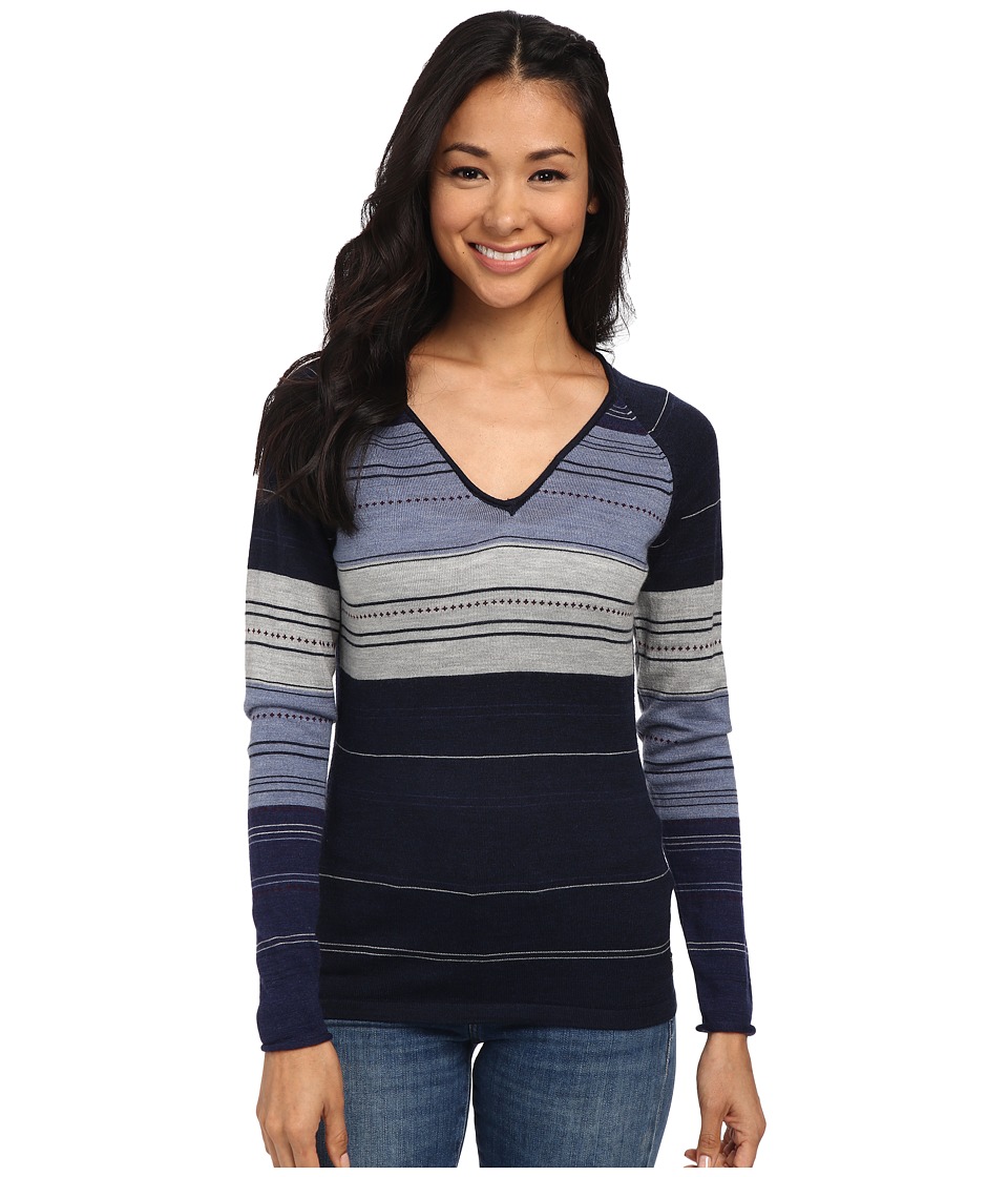 Smartwool Sulawesi Stripe Pullover (Deep Navy Heather) Women