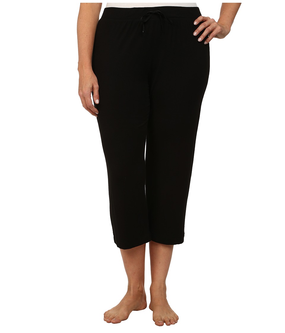 DKNY Plus Size Urban Essentials Capris (Black) Women