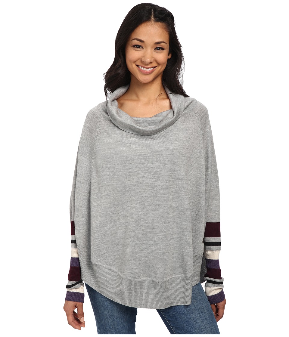 Smartwool Nokoni Striped Poncho (Silver Gray Heather) Women