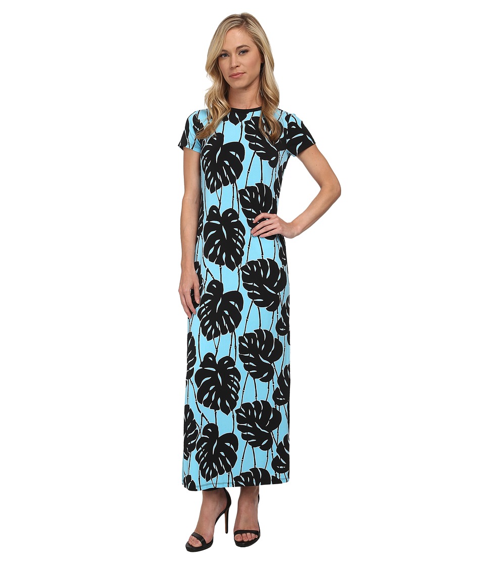 MICHAEL Michael Kors Petite Trop Bay Leaf Maxi Dress (Peacock) Women