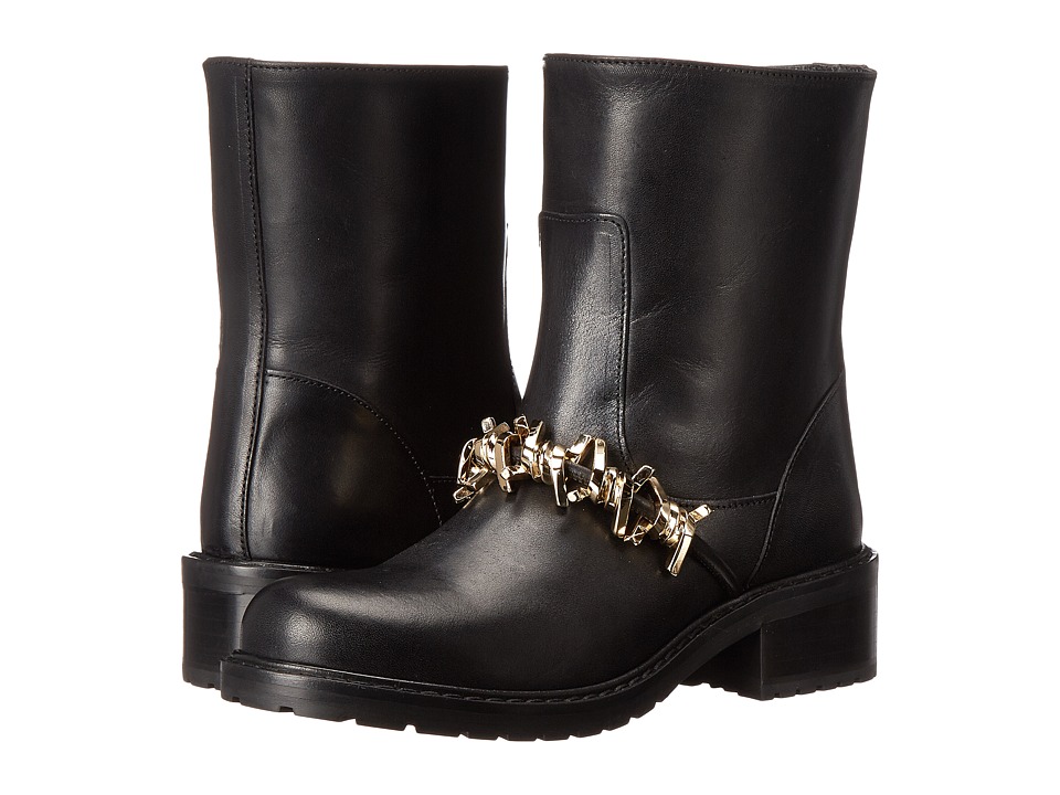 DSQUARED2 Flat Ankle Boot (Vitello Nero Oro) Women