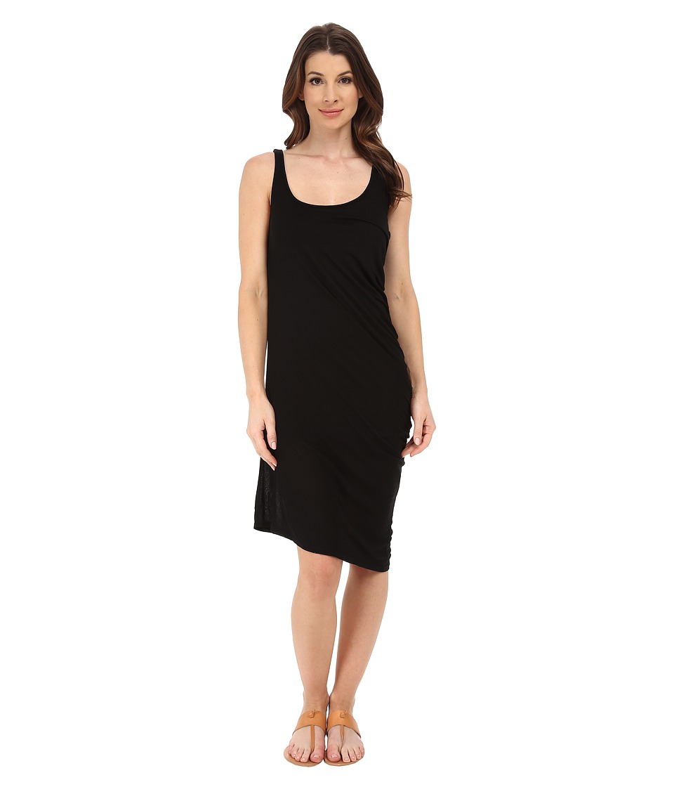 Michael Stars Micro Modal Asymmetrical Tank Dress (Black) Women