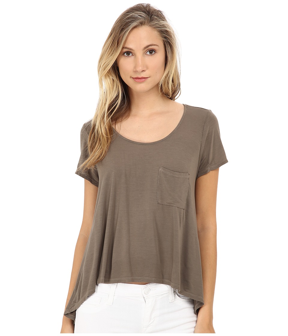 Michael Stars - Jersey Lycra Short Sleeve Pocket Tee (Caper) Women