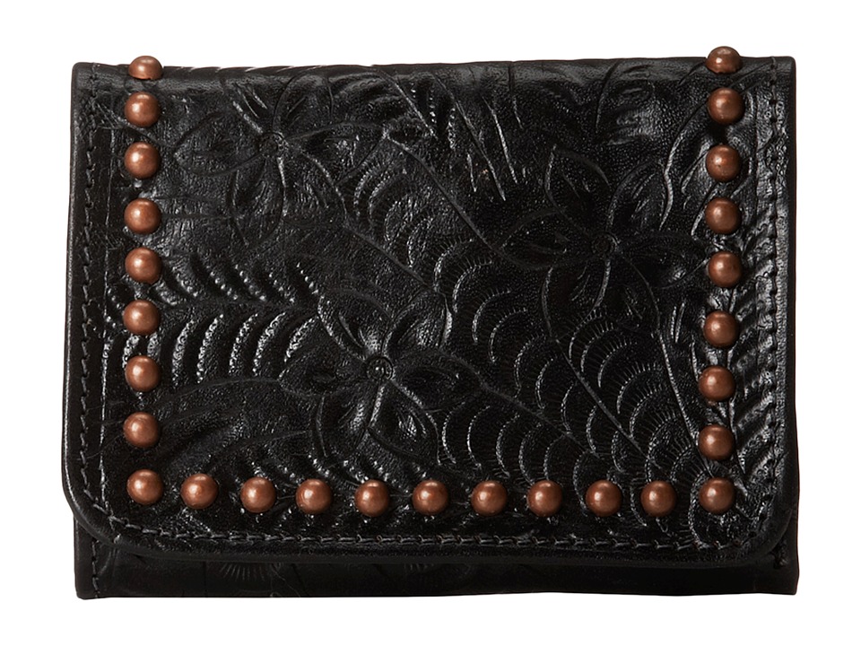 American West - Shane Tri-Fold French Wallet (Black) Wallet Handbags