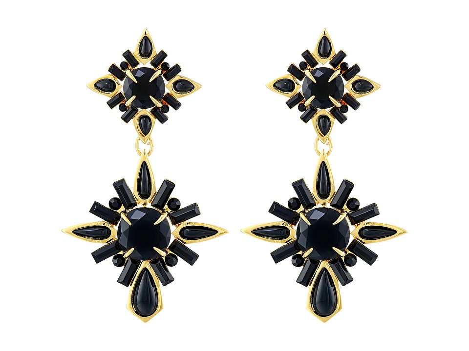 Vince Camuto - 2 Part Drama Post Earrings (Gold/Black) Earring
