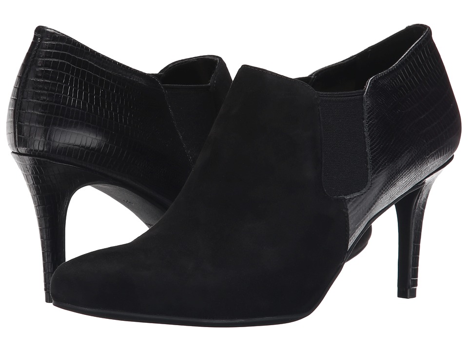 Cole Haan Maxfield Shootie (Black Suede/Black Lizard Print) Women