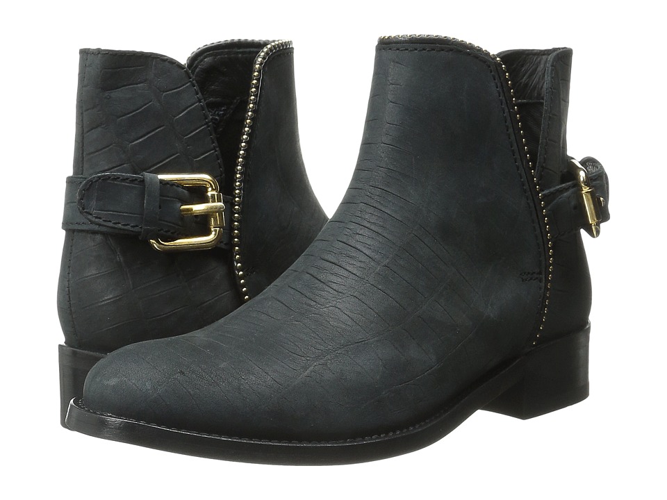 Just Cavalli - Stamped Croc Nubuck Ankle Boot (Black) Women