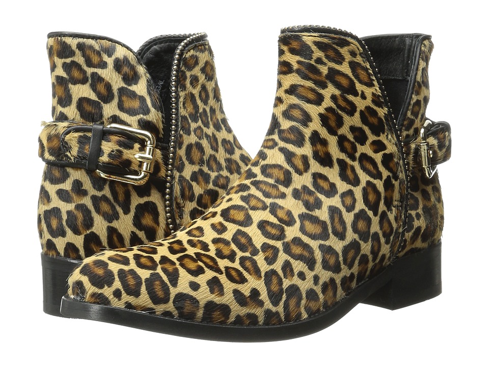 Just Cavalli - Leopard Pony Hair Ankle Boot (Leather Brown) Women