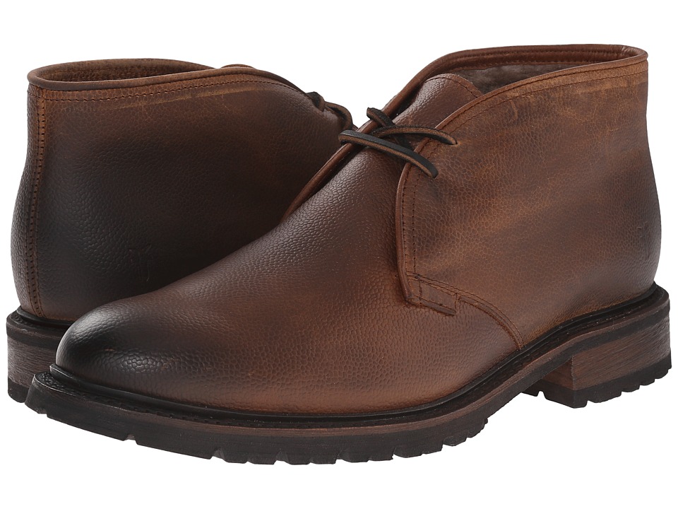 Frye James Lug Chukka Shearling (Whiskey WP Soft Pebbled Full Grain) Men