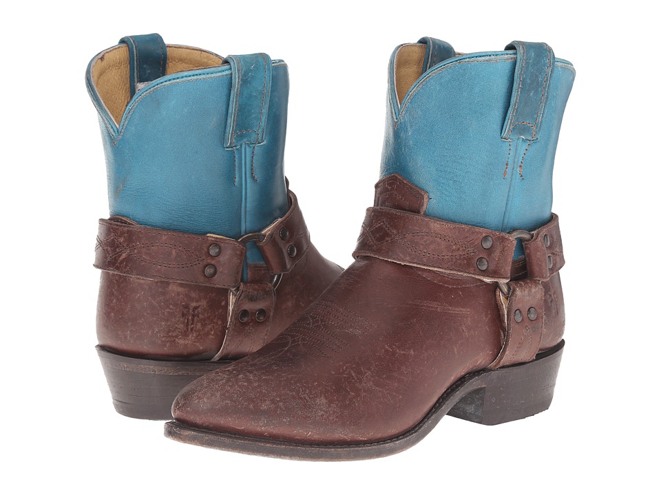 Frye Billy Harness Short (Turquoise Multi Smooth Full Grain/Smooth Pull Up) Cowboy Boots