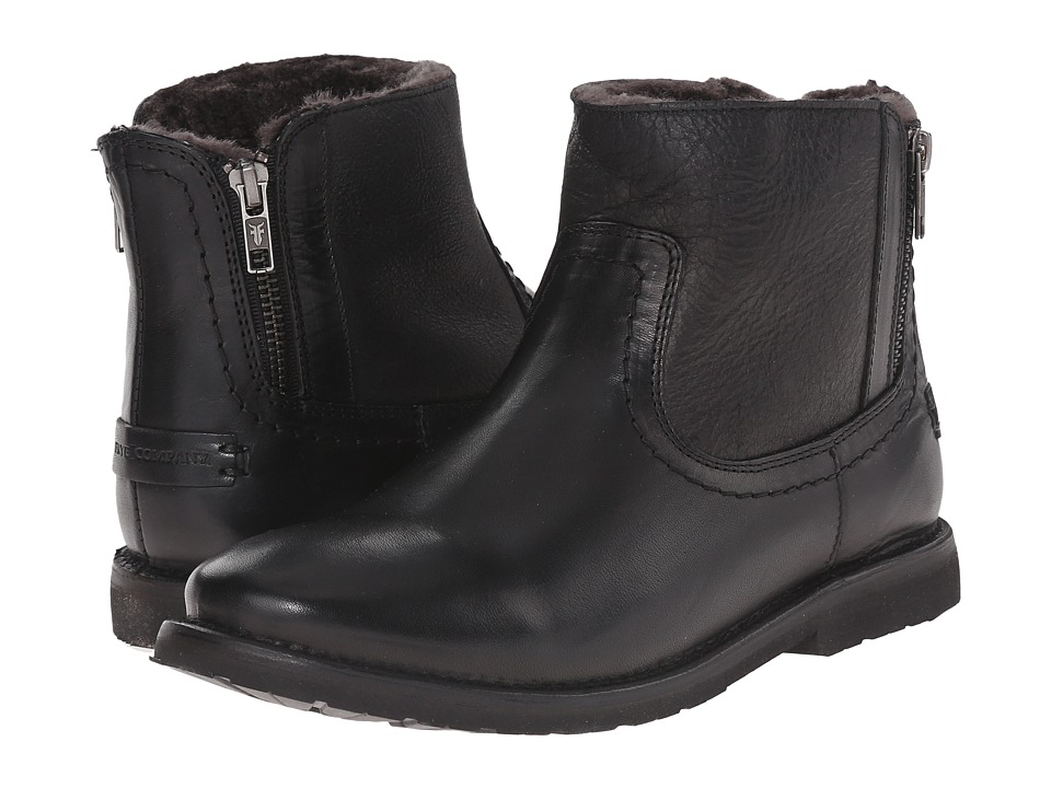 Frye Celia Shearling Bootie (Black Smooth Full Grain) Cowboy Boots