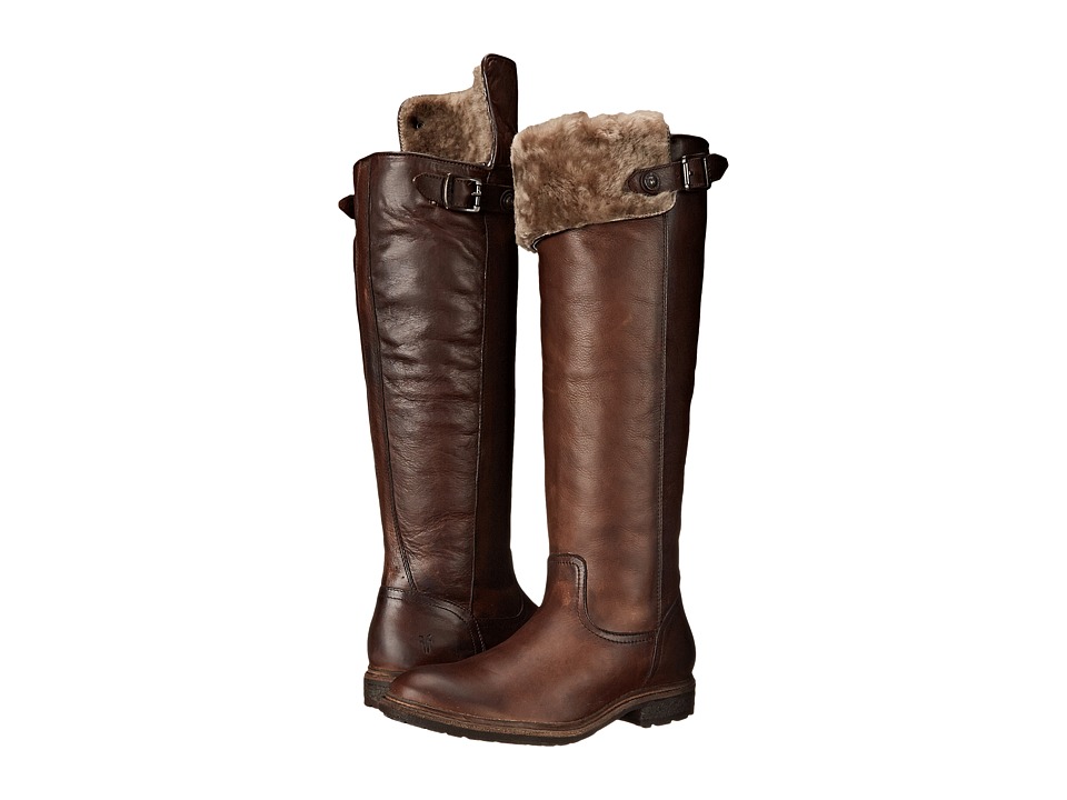 Frye Mara Button OTK (Dark Brown Soft Classic Leather) Cowboy Boots