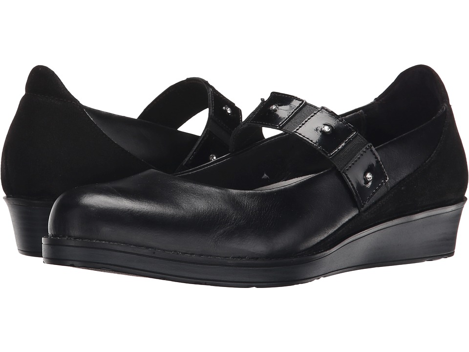 Naot Footwear Honesty (Black Madras Leather/Shiny Black Leather/Black Patent Leather) Women