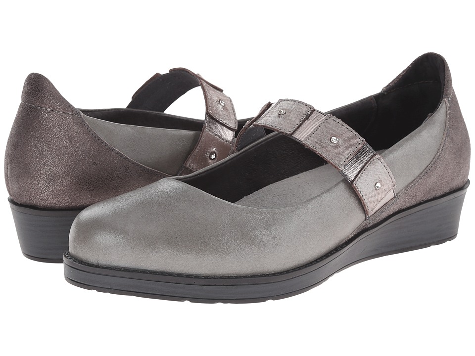 Naot Footwear Honesty (Rainy Gray Leather/Gray Shimmer Leather/Silver Threads Leather) Women