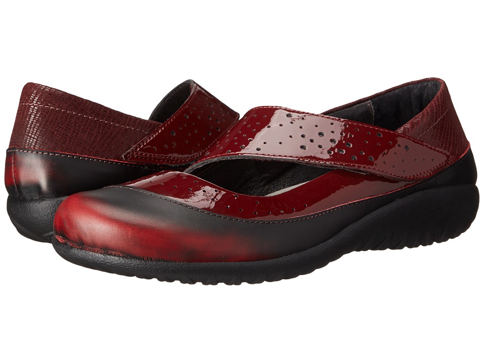 Naot Footwear Aroha (Beet Red/Volcanic Red/Reptile Burgundy Leather/Beet Red Leather) Women