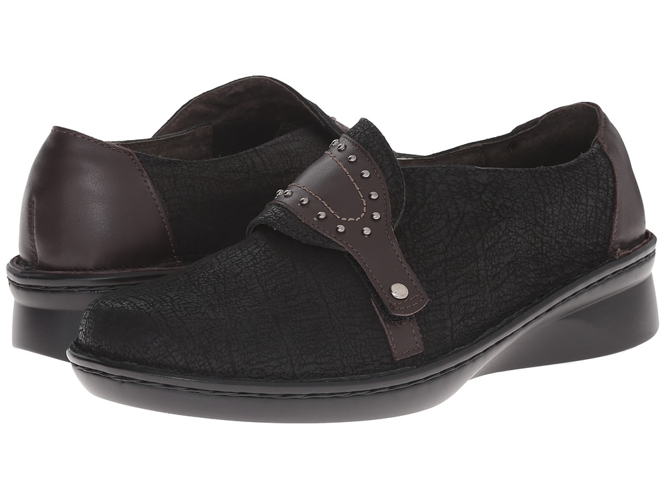 Naot Footwear Bach (Black Crackle Leather/French Roast Leather) Women