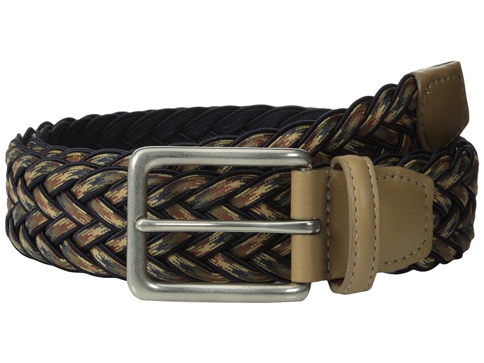 Torino Leather Co. 35mm Multi Woven Wax Cotton w/ Matte Nickel (Navy/Multi) Men