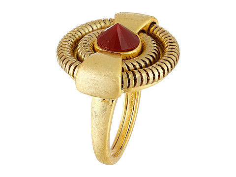 Vince Camuto - Small Wheel Ring (Worn Gold/Burgundy) Ring