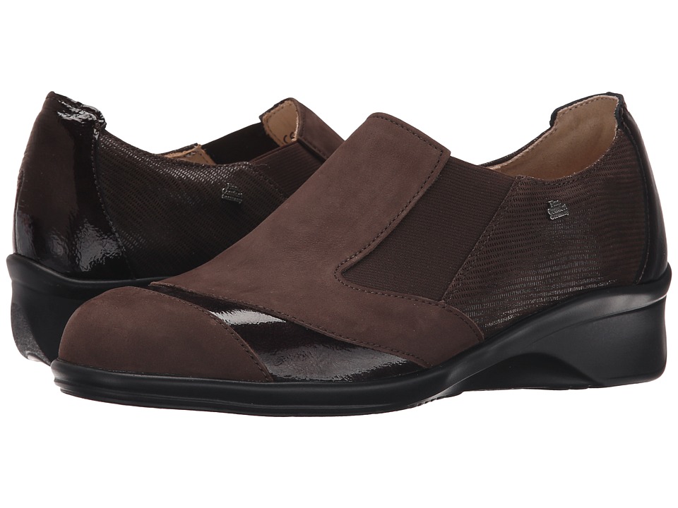 Finn Comfort - Edina (Chocolate Patagonia/Ebony Patent/Dark Brown Valencia) Women