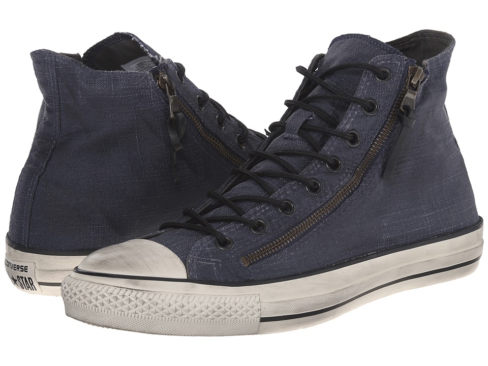 Converse by John Varvatos Chuck Taylor All Star Double Zip Hi (Painted Textile Ink/Beluga/Turtledove) Shoes