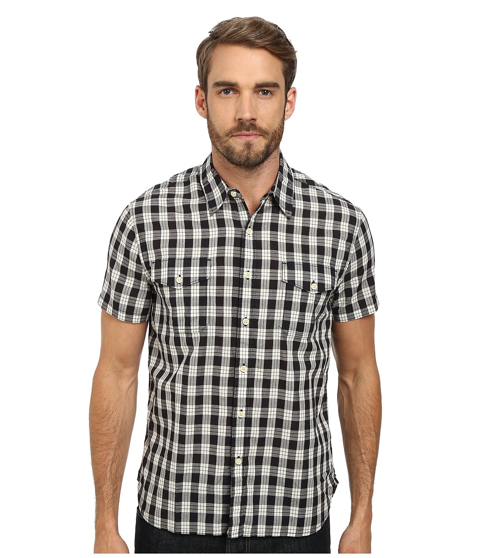 Lucky Brand - Diablo Western Shirt (Black/Natural Combo) Men's Short Sleeve Button Up