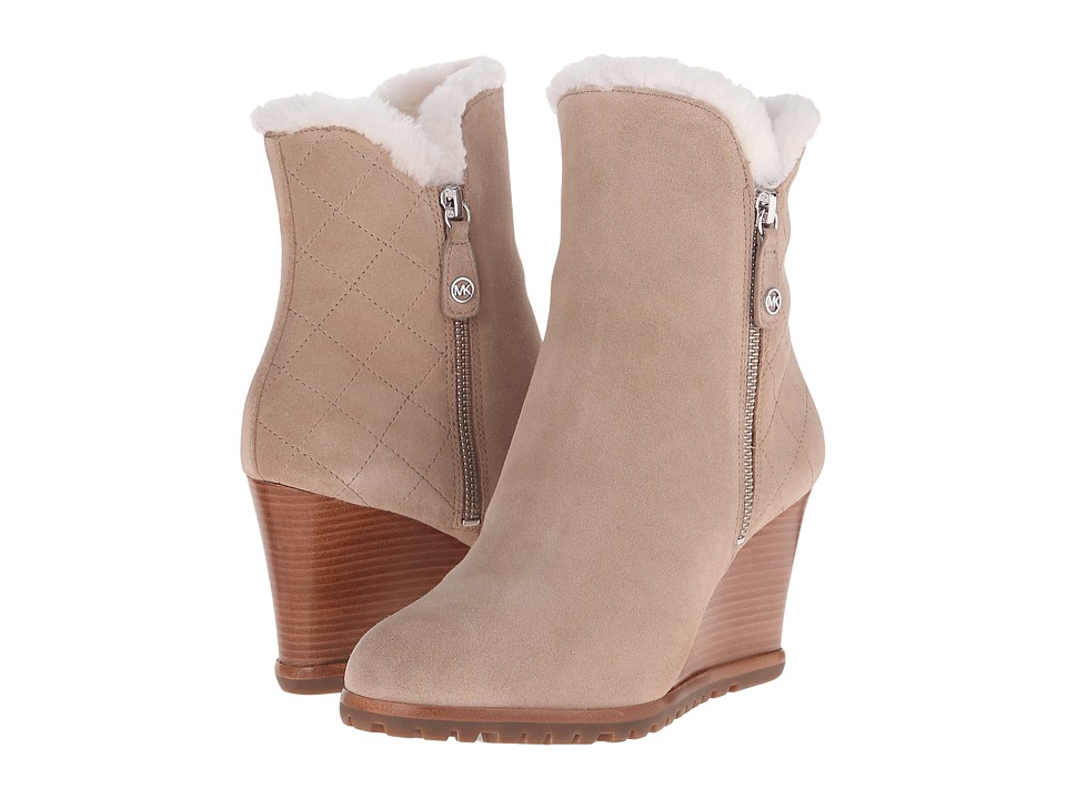 MICHAEL Michael Kors Whitaker Wedge Boot (Dark Khaki Sport Suede/Real Shearling) Women