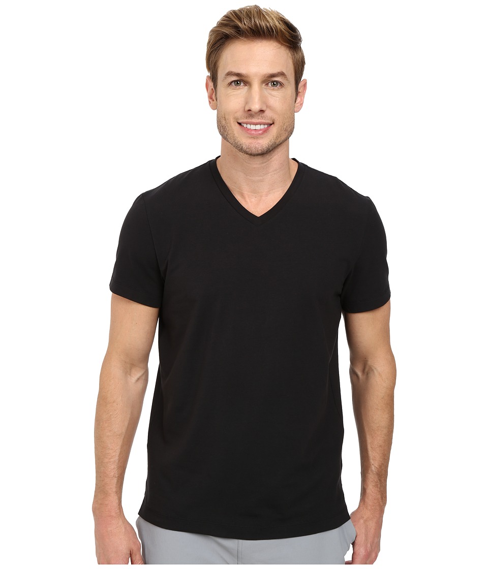 Kenneth Cole Sportswear Short Sleeve V-Neck (Black) Men