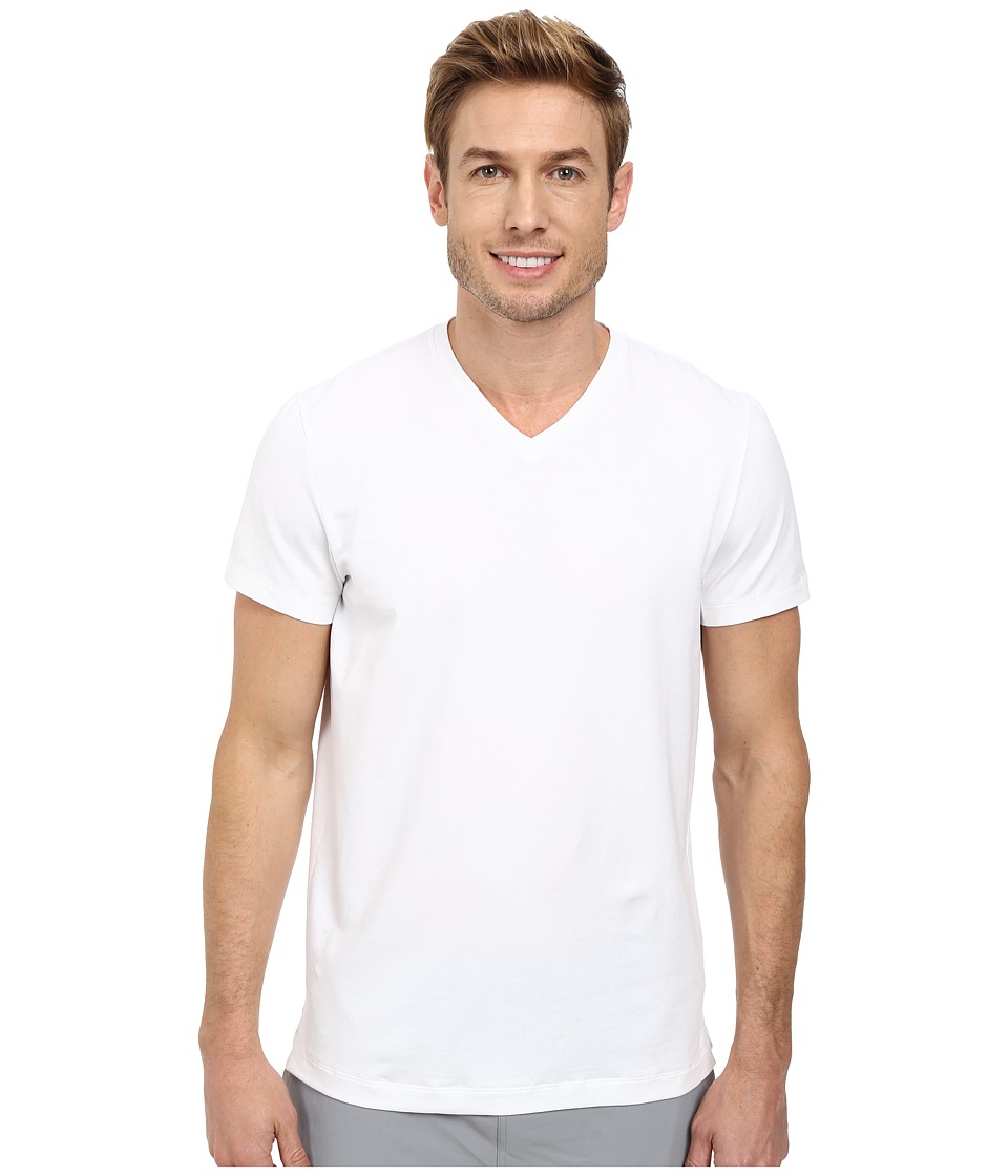 Kenneth Cole Sportswear Short Sleeve V-Neck (White) Men