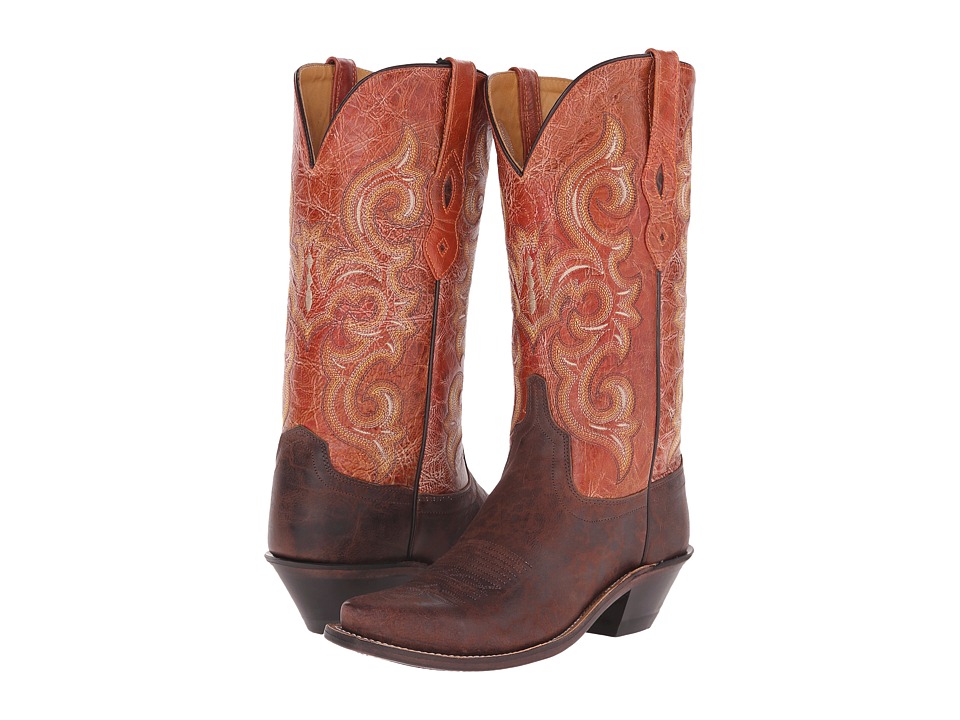 Old West Boots LF1543 (Brown Truffle/Antique Waxy Red) Cowboy Boots