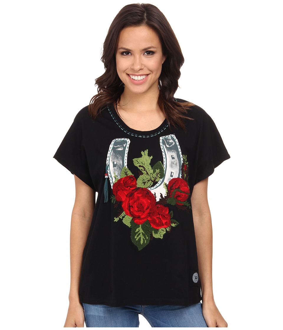 Double D Ranchwear - Wild Luck Top (Black) Women's Clothing