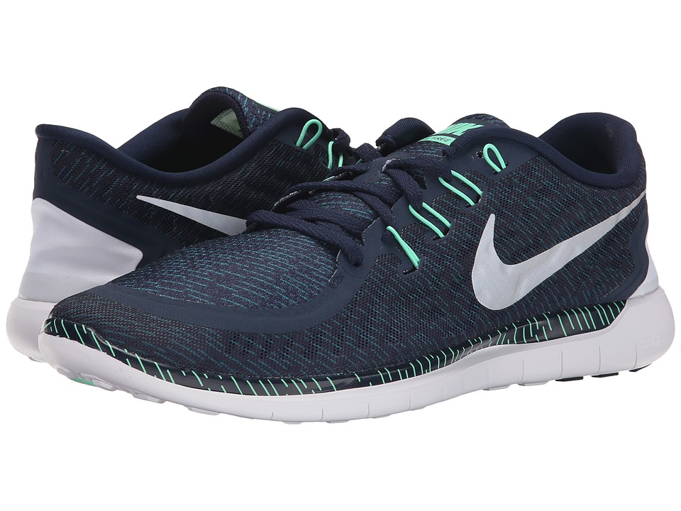 Nike Free Run 3 Laser Shoes Mens Dark Blue Silver F04056. Nike - Free 5.0 Print (Obsidian/Green Glow/Black/Reflect Silver)
