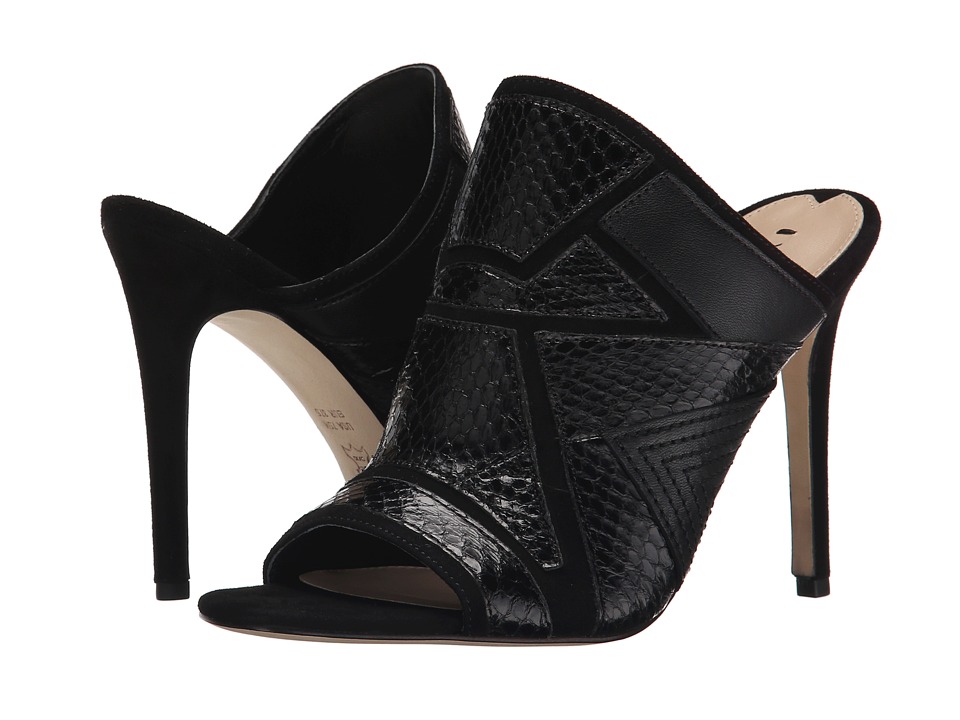 Via Spiga - Tarot (Black/Black/Black Kid Suede/Nappa/Shiny Land Snake) High Heels