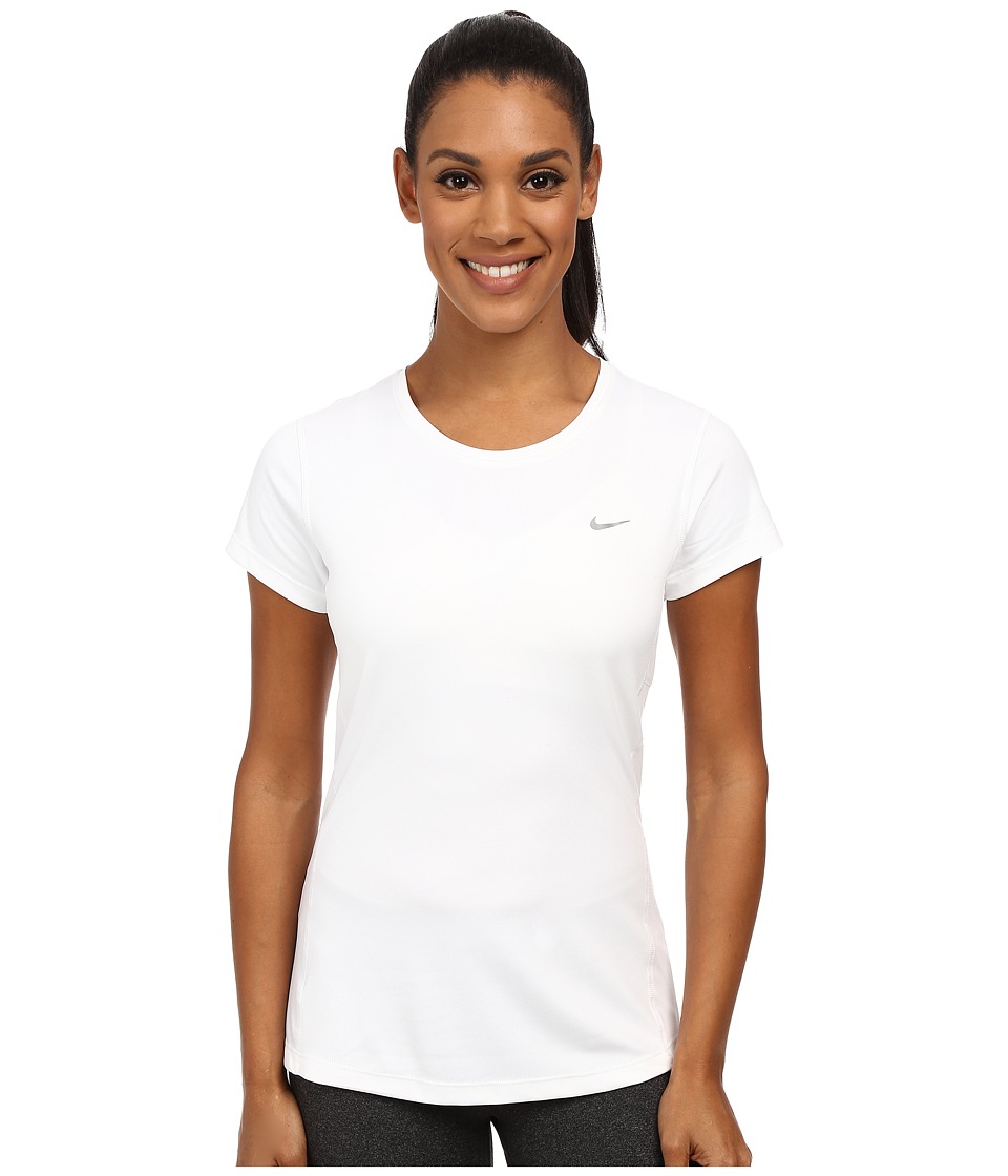 Nike - Dri-FIT Miler Short Sleeve Top (White/Reflective Silver) Women