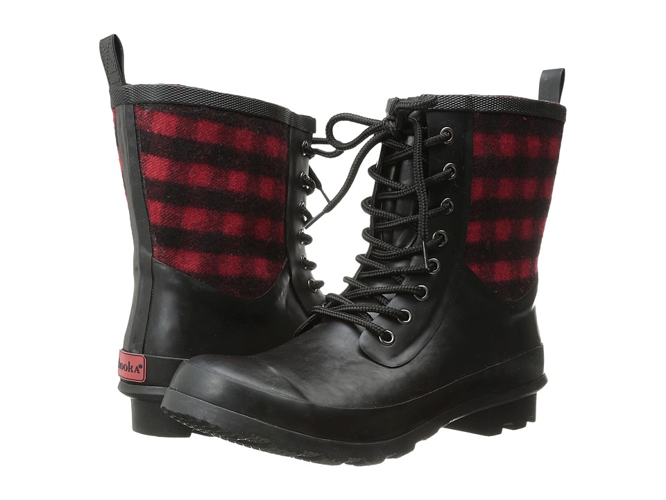 Chooka Cara Plaid Rain Boot (Red) Women